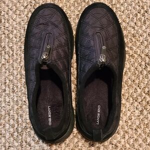 Lands' End Women's Black Quilted Slip-On Boots Excellent Condition Size 7